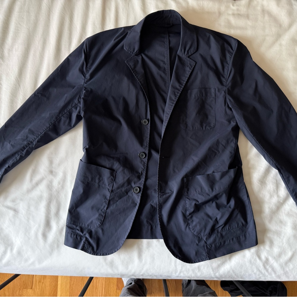 Huckberry Proof Travel Blazer, Navy Blue